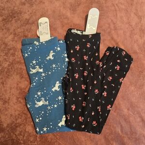 Wonder Nation Starry Unicorn and Floral Leggings Set